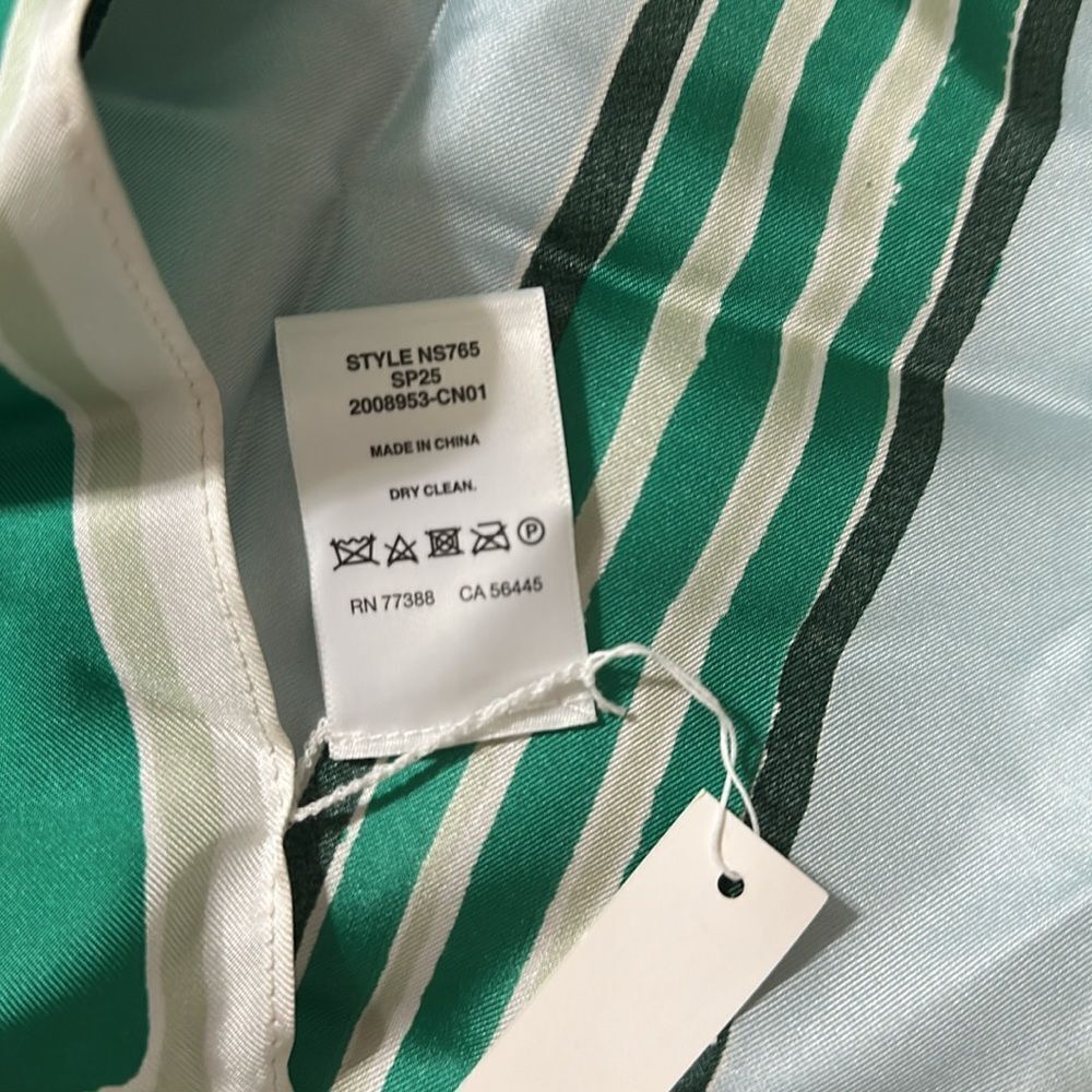 Madewell White Blue Shades of Green Square Silk Bandana Scarf - Picture 9 of 16